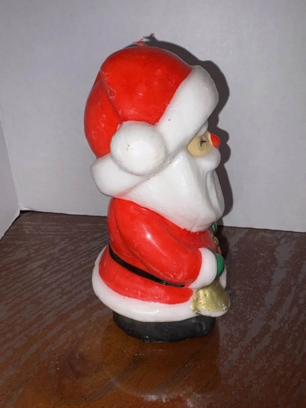 Vintage Santa Claus Christmas Candle Unlit Wax 7.5 Inches Tall